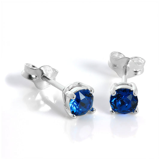 Boucles d'oreilles à tige en argent sterling et quartz Capri bleu carré de 4 mm