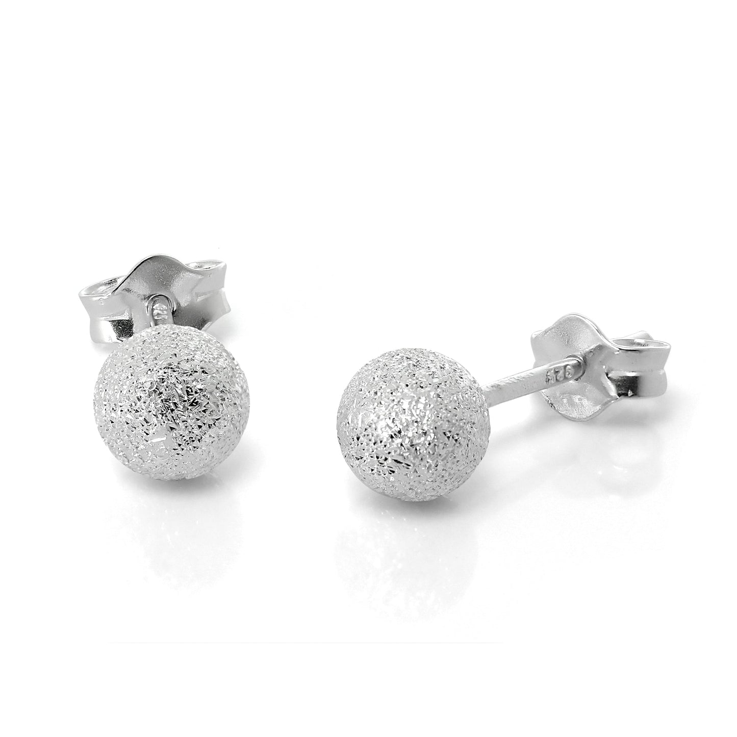 Boucles d'oreilles à tige en argent sterling givré de 3 mm à 8 mm