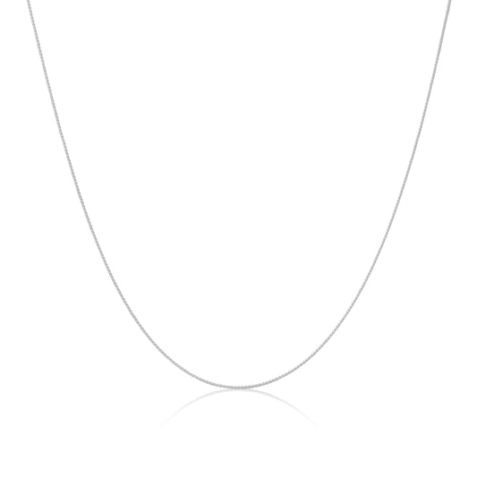 Collier en argent sterling fin avec chaîne en queue de renard de 14 à 28 pouces
