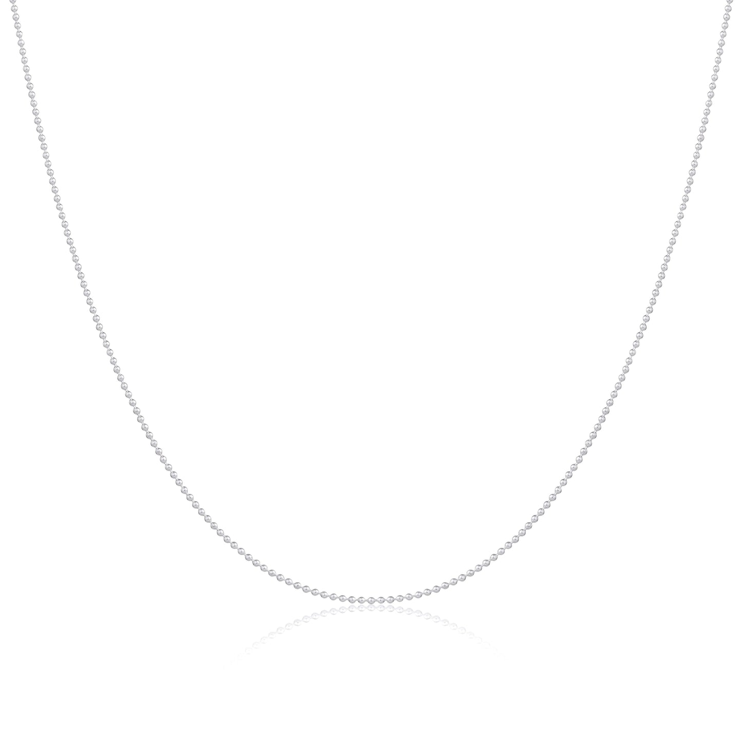 Chaîne à billes en argent sterling de 1 mm, 14 à 22 pouces