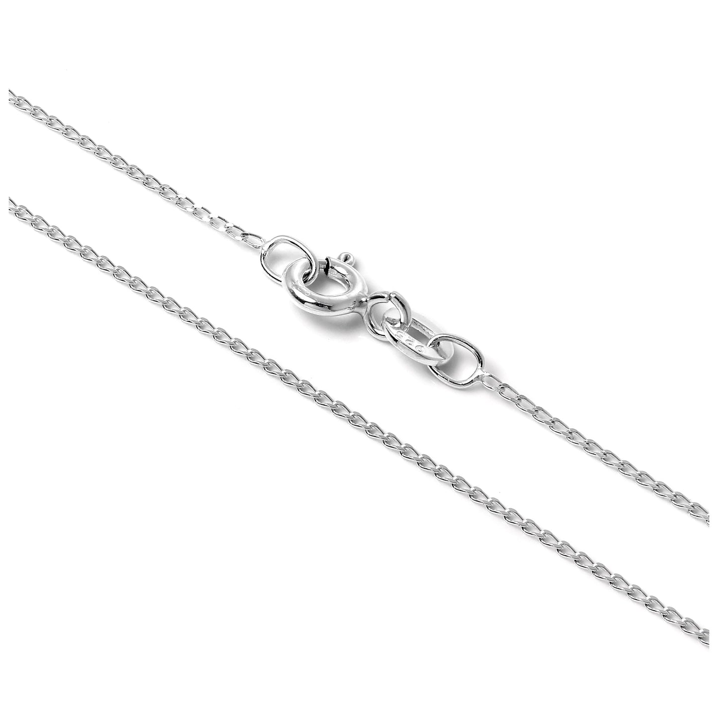 Chaîne gourmette allongée en argent sterling taille diamant de 14 à 22 pouces