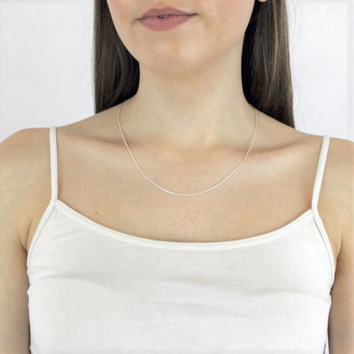 Chaîne serpent en argent sterling de 1 mm, 14 à 22 pouces