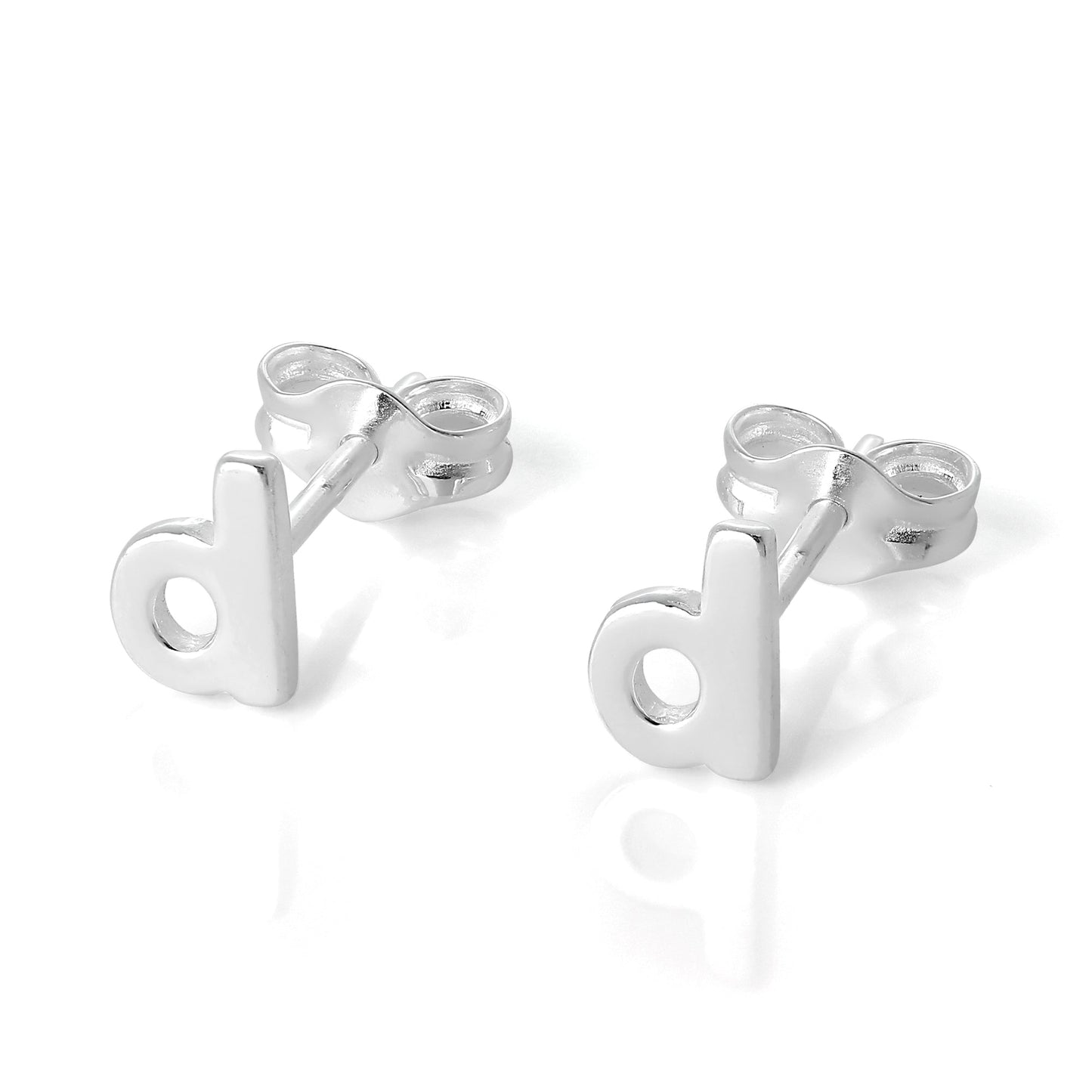 Boucles d'oreilles à tige en argent sterling avec lettres de l'alphabet