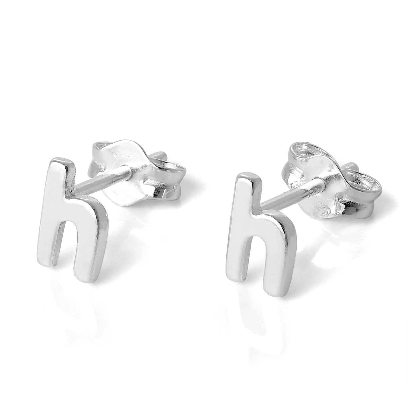 Boucles d'oreilles à tige en argent sterling avec lettres de l'alphabet