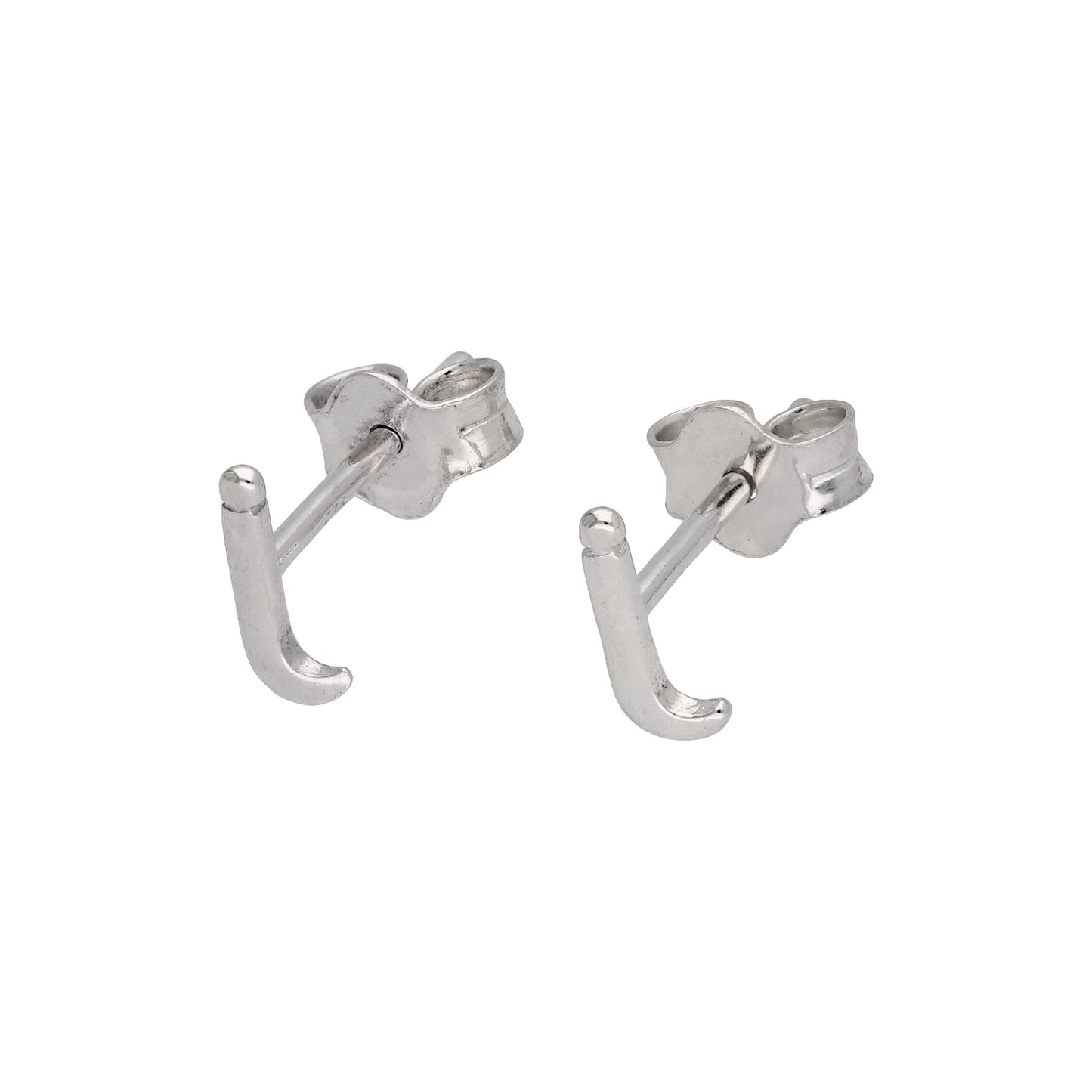 Boucles d'oreilles à tige en argent sterling avec lettres de l'alphabet