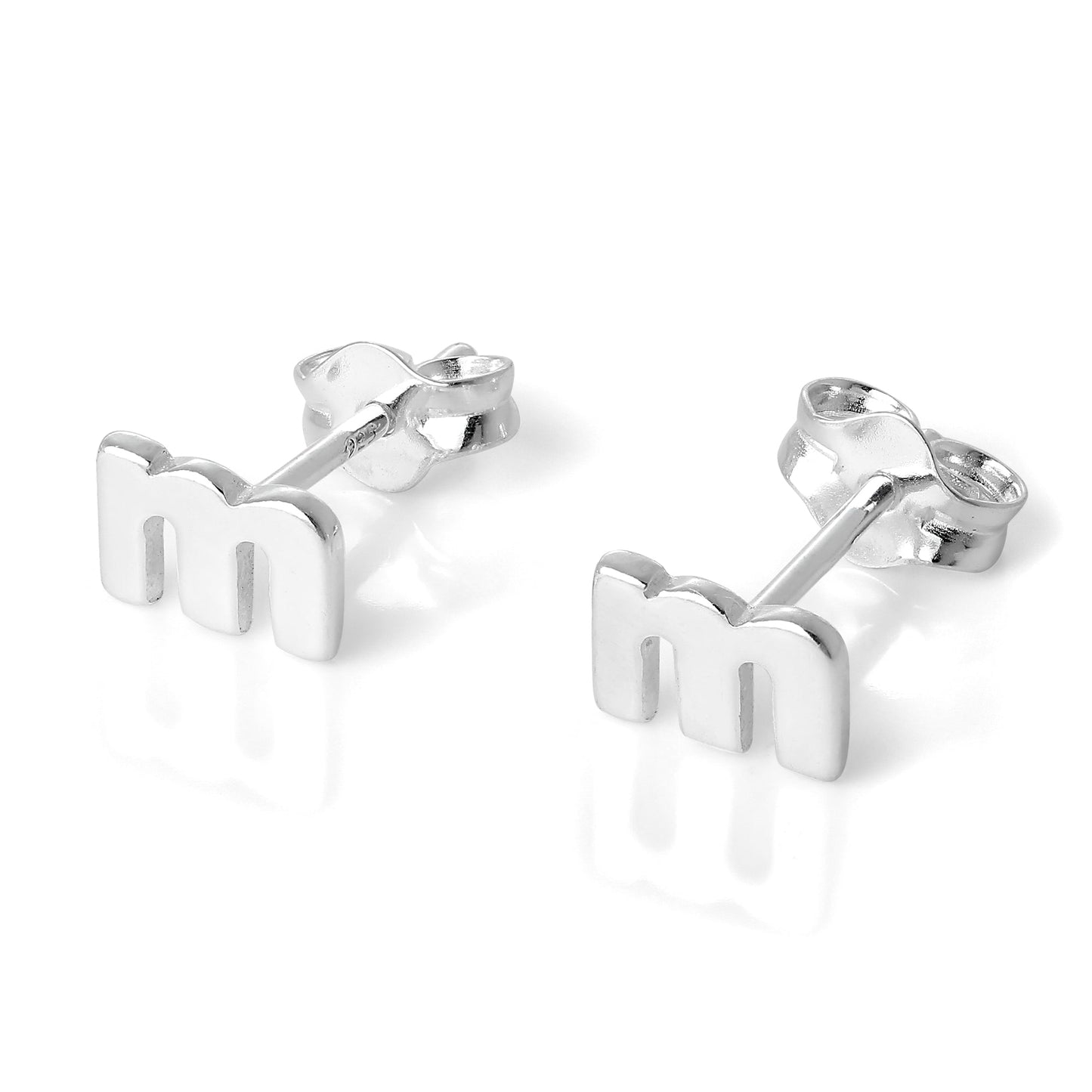 Boucles d'oreilles à tige en argent sterling avec lettres de l'alphabet