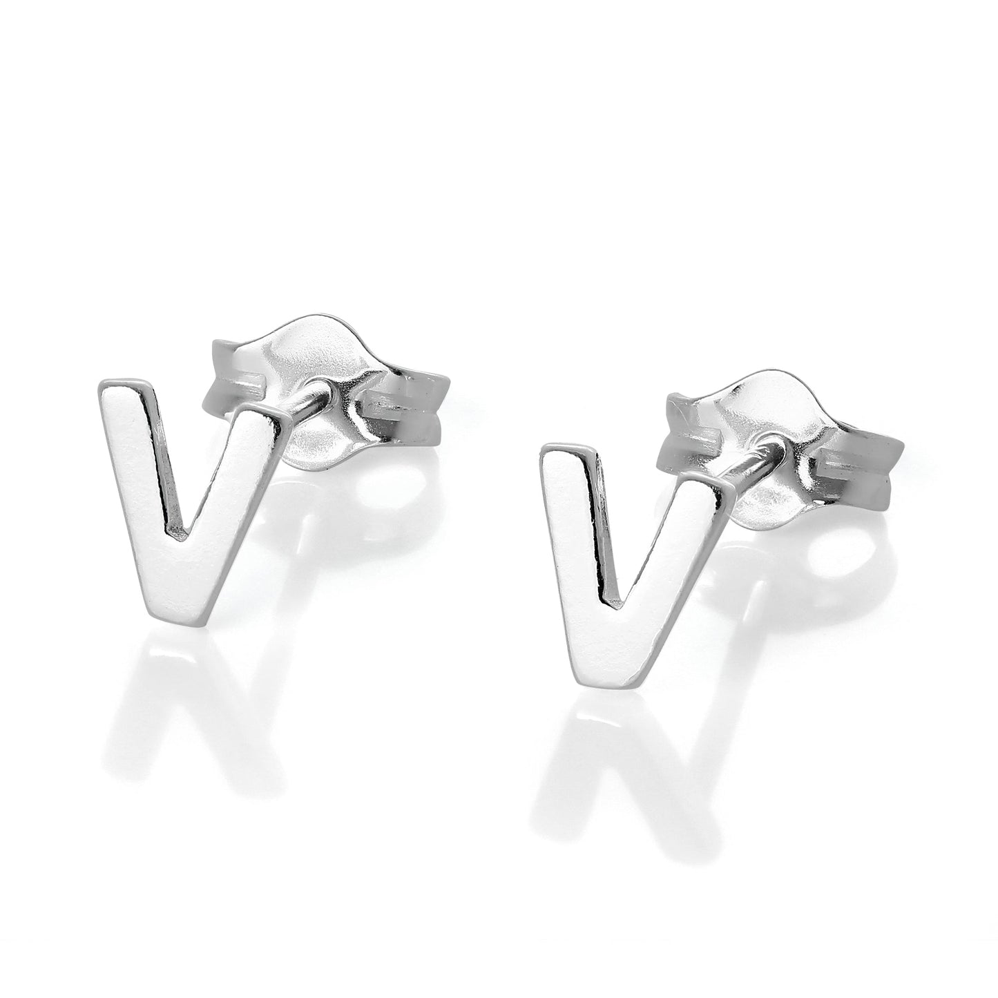 Boucles d'oreilles à tige en argent sterling avec lettres de l'alphabet