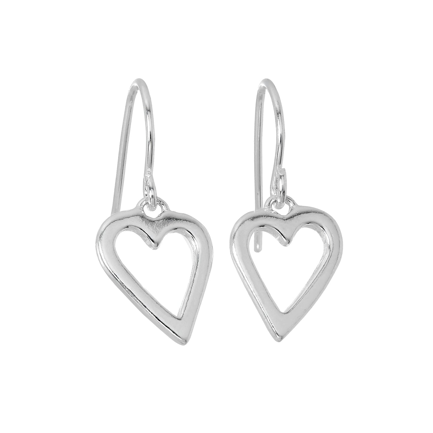 Boucles d'oreilles pendantes en argent sterling en forme de cœur découpé