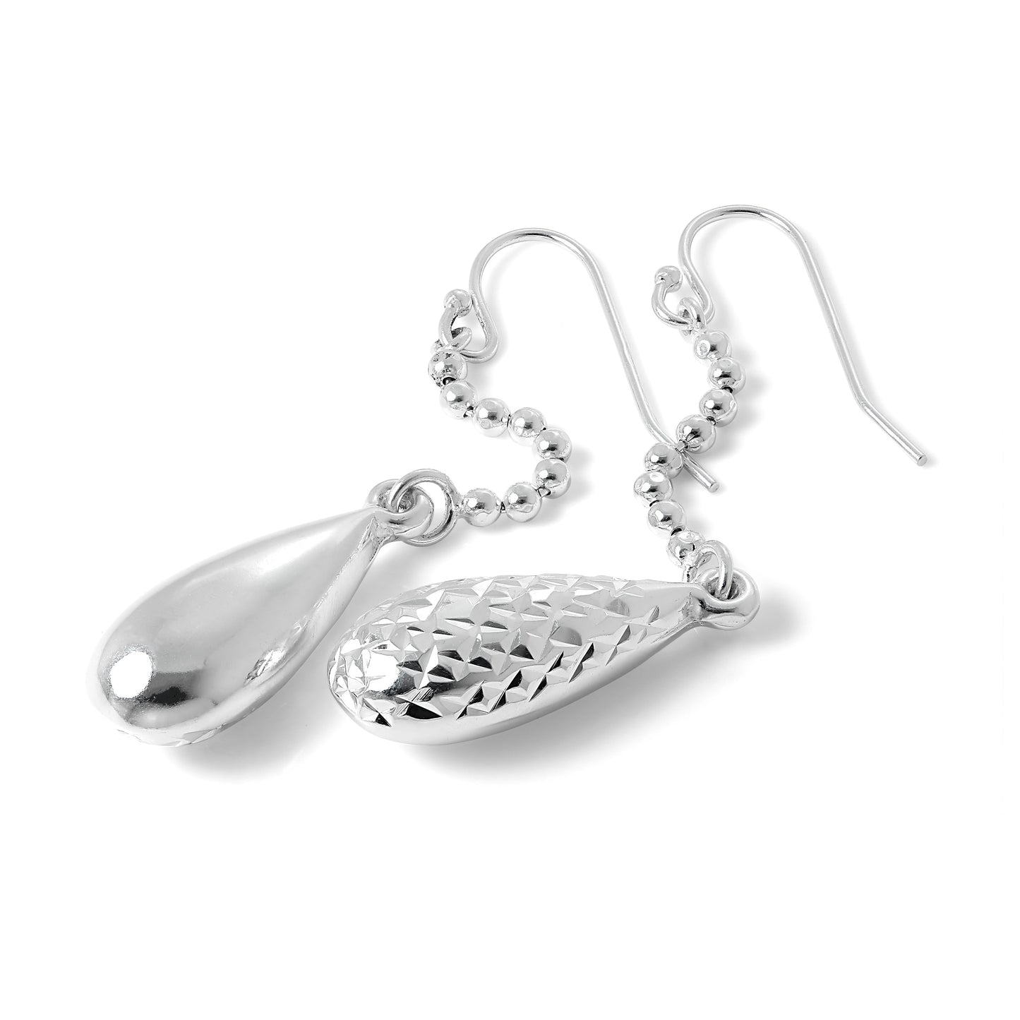 Boucles d'oreilles pendantes en argent sterling en forme de poire taille diamant