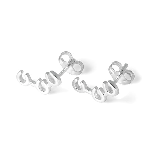 Petites boucles d'oreilles à tige triple fer à cheval en argent sterling