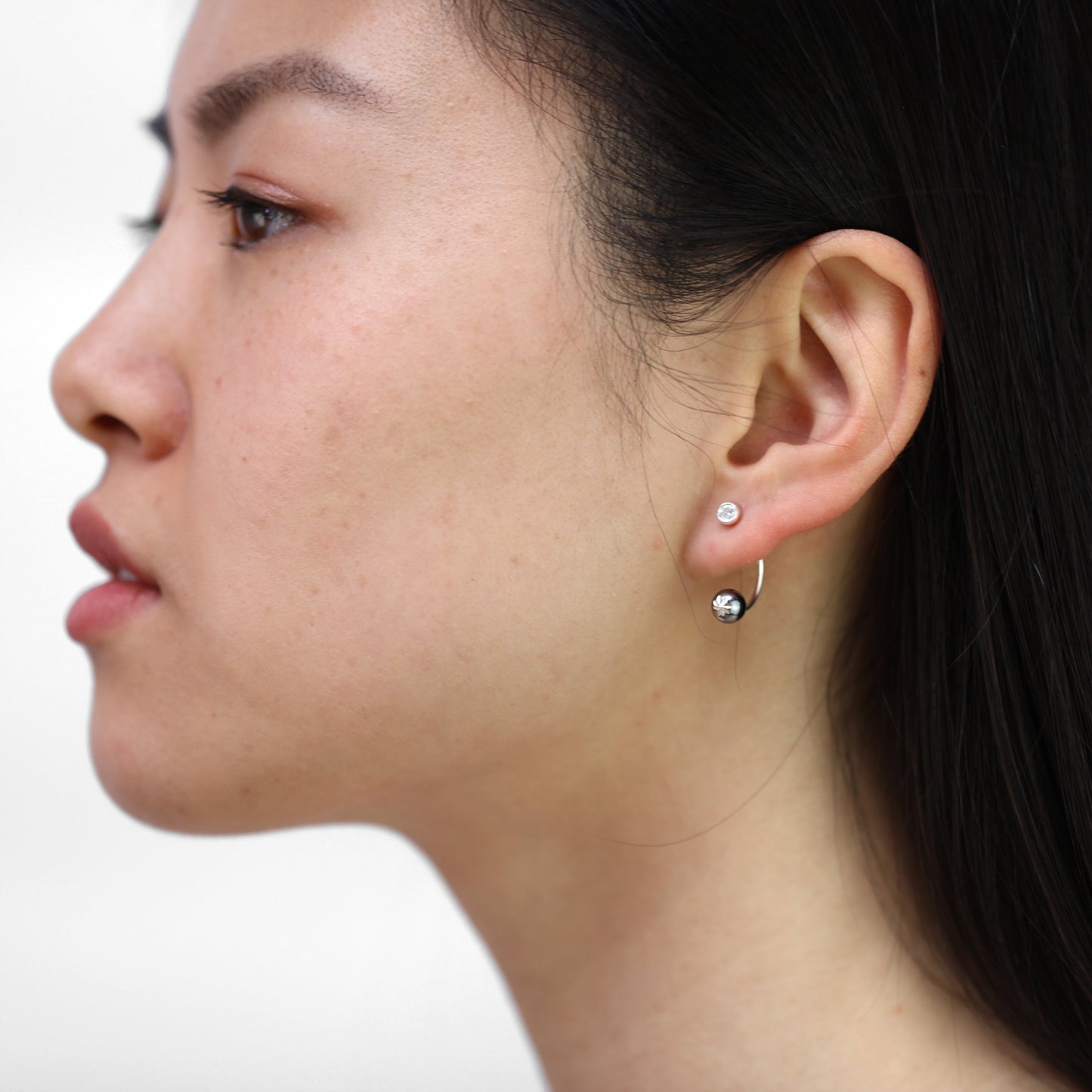 Boucles d'oreilles à tige en argent sterling taille diamant avec cristal CZ