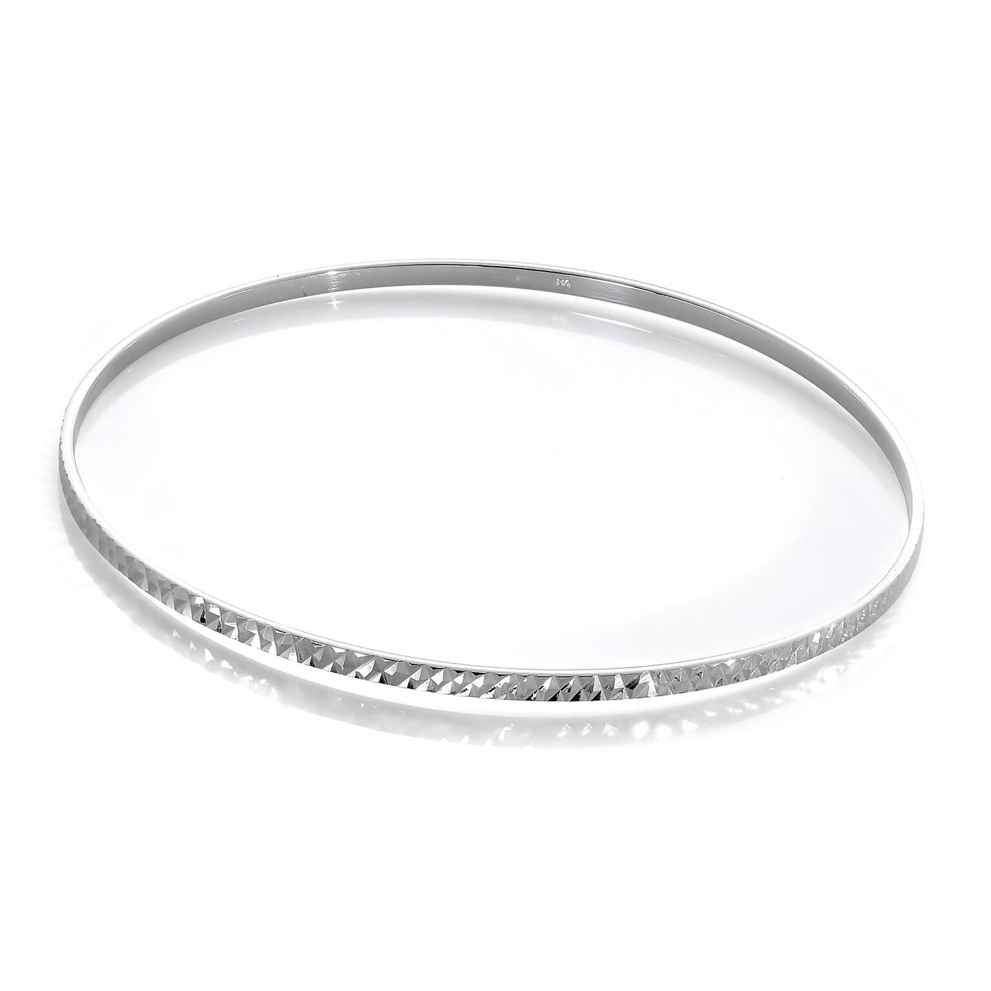 Bracelet jonc empilable en argent sterling taille diamant de 66 mm