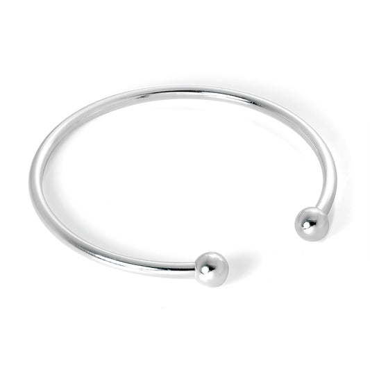 Bracelet jonc creux en argent sterling pour adulte de 65 mm