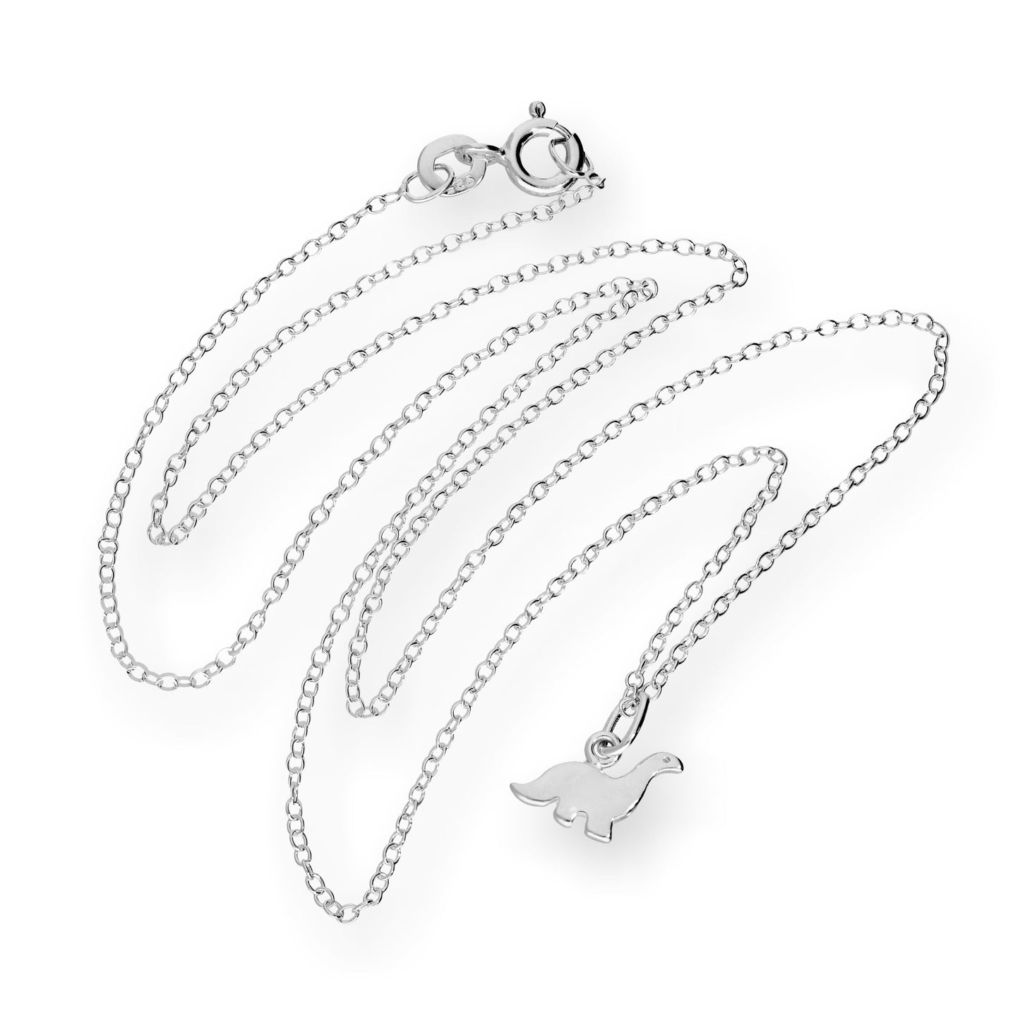 Petit collier dinosaure en argent sterling de 45 cm