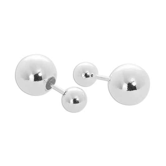 Boucles d'oreilles à tige en argent sterling avec boule double face de 6 mm