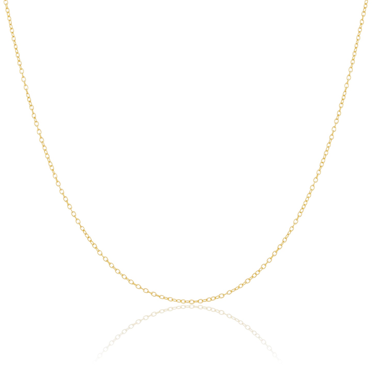 Collier à chaîne fine Belcher en argent sterling plaqué or de 40 à 55 cm
