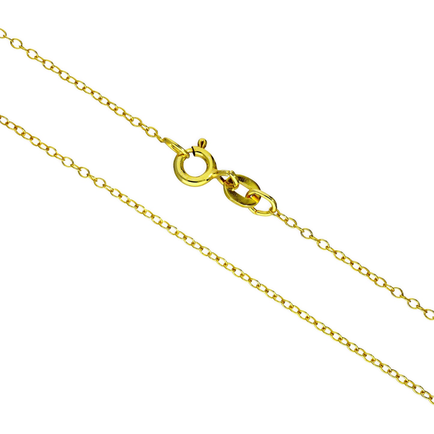 Collier à chaîne fine Belcher en argent sterling plaqué or de 40 à 55 cm