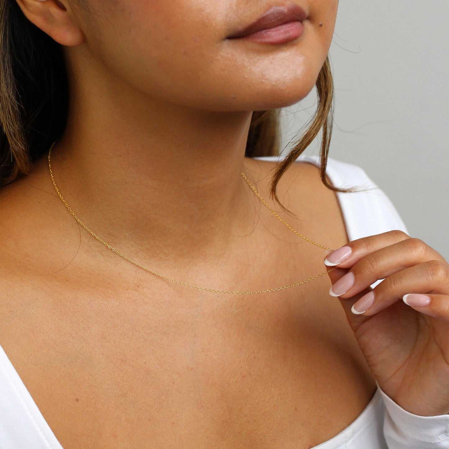 Collier à chaîne fine Belcher en argent sterling plaqué or de 40 à 55 cm