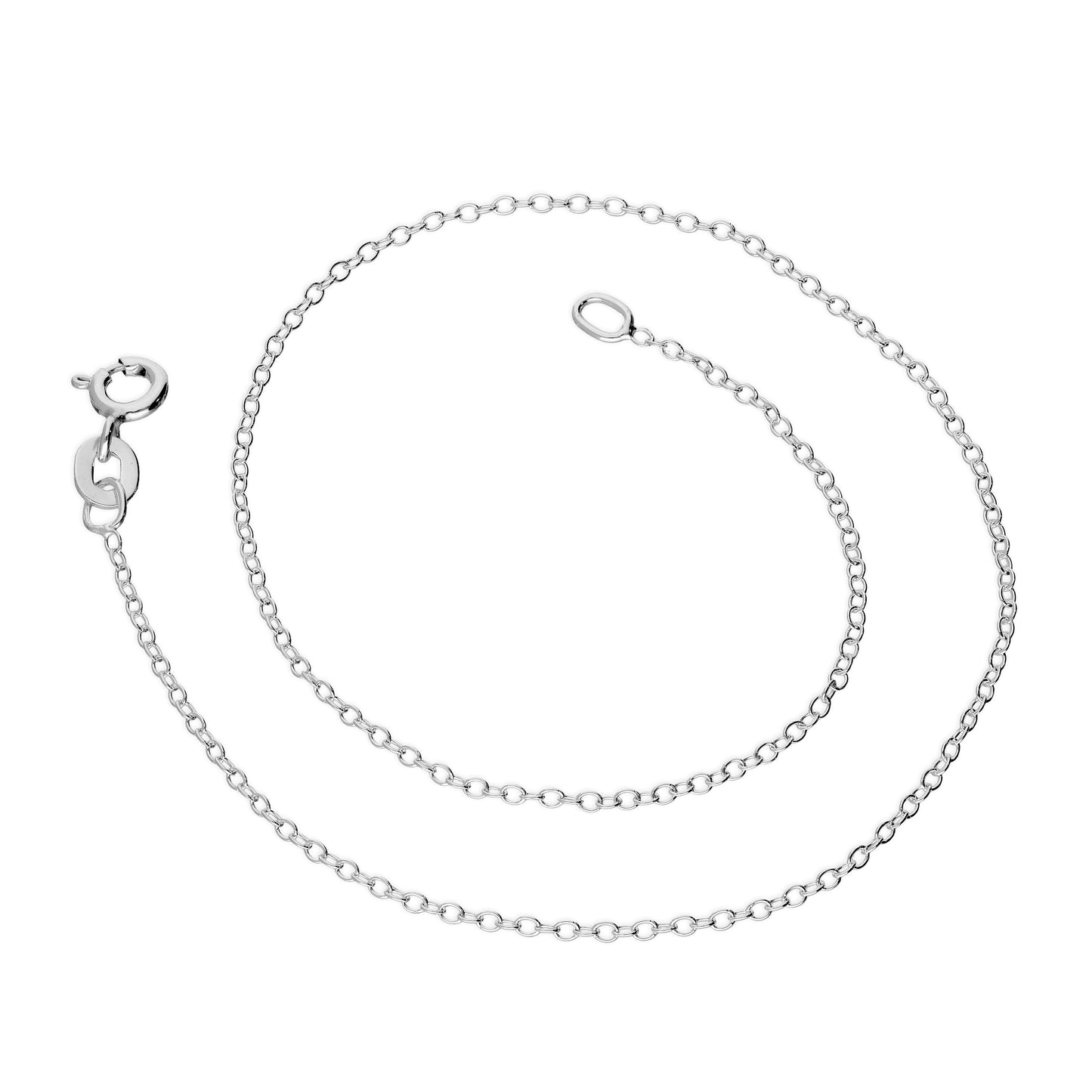 Chaîne de cheville Belcher en argent sterling fin - 10 pouces