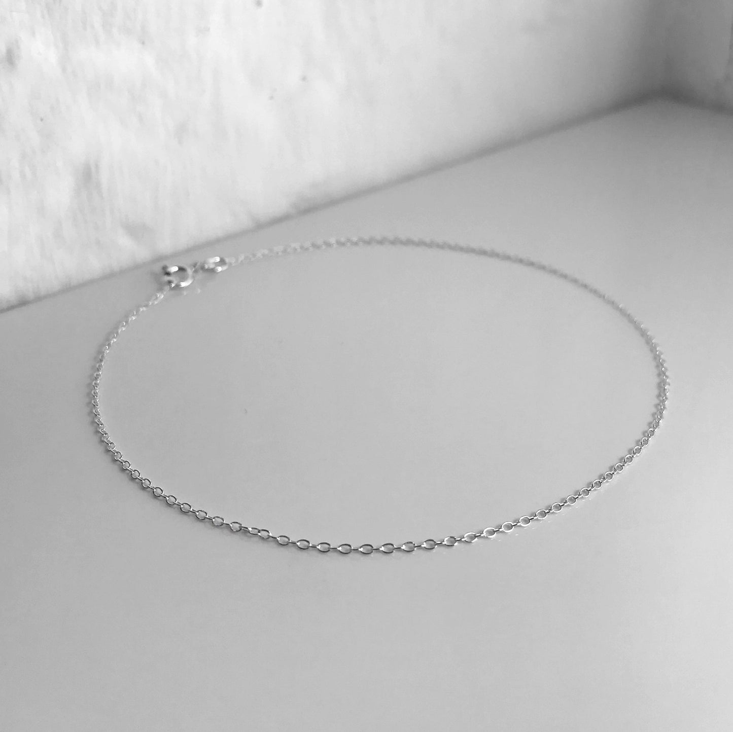 Chaîne de cheville Belcher en argent sterling fin - 10 pouces