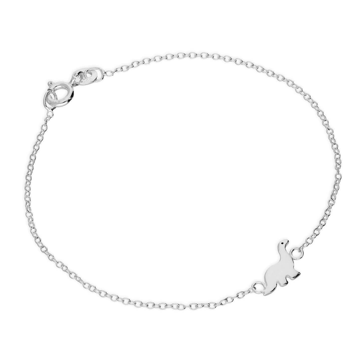 Bracelet Belcher en argent sterling avec breloque dinosaure