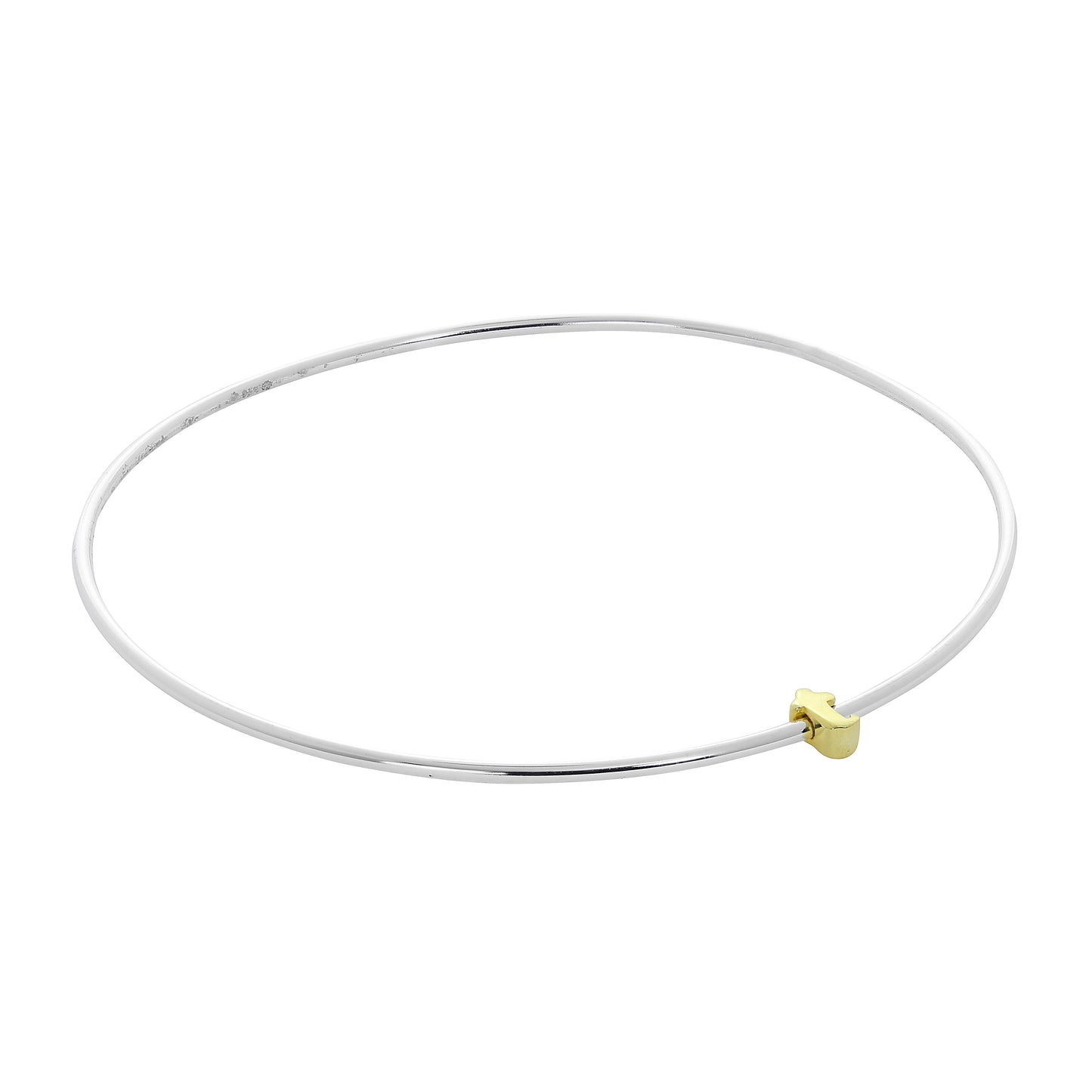 Bracelet jonc empilable en argent sterling léger avec perles de lettres A à Z