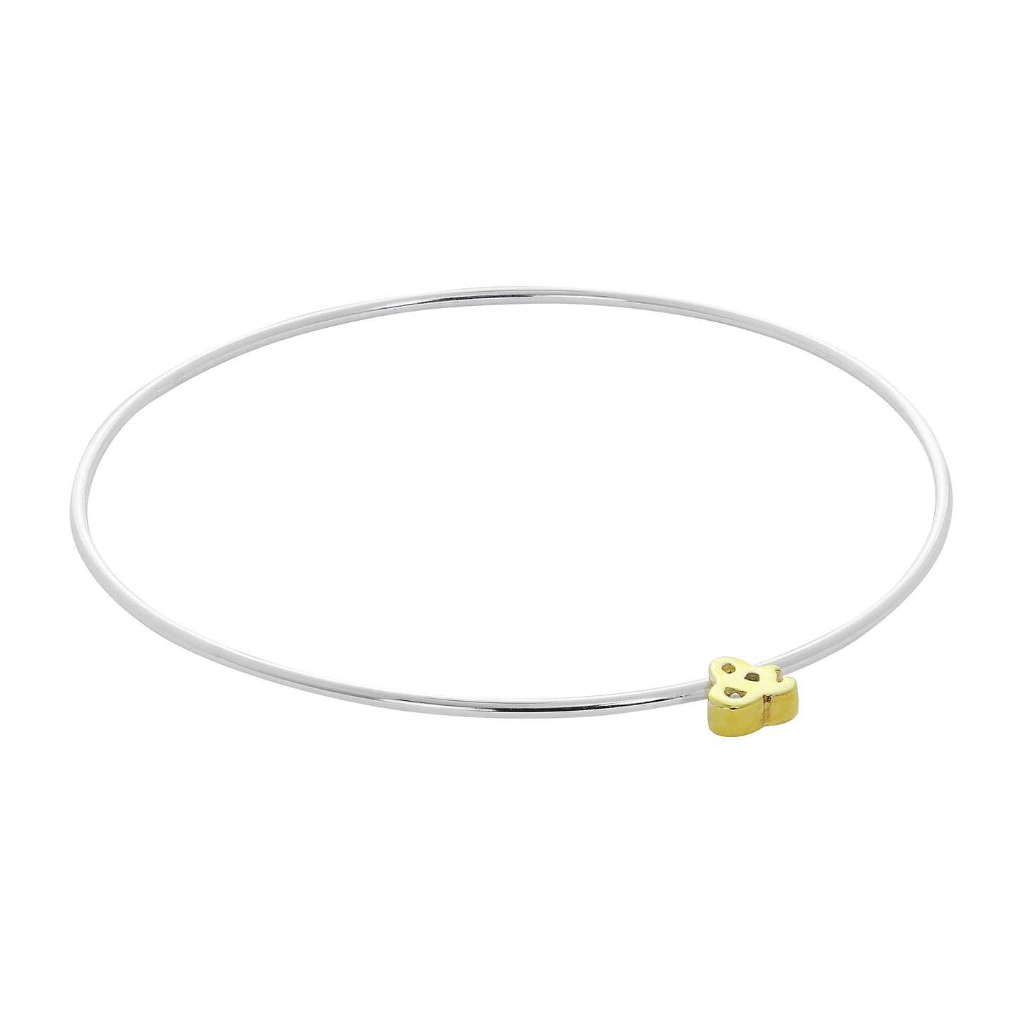 Bracelet jonc empilable en argent sterling léger avec perles de lettres A à Z