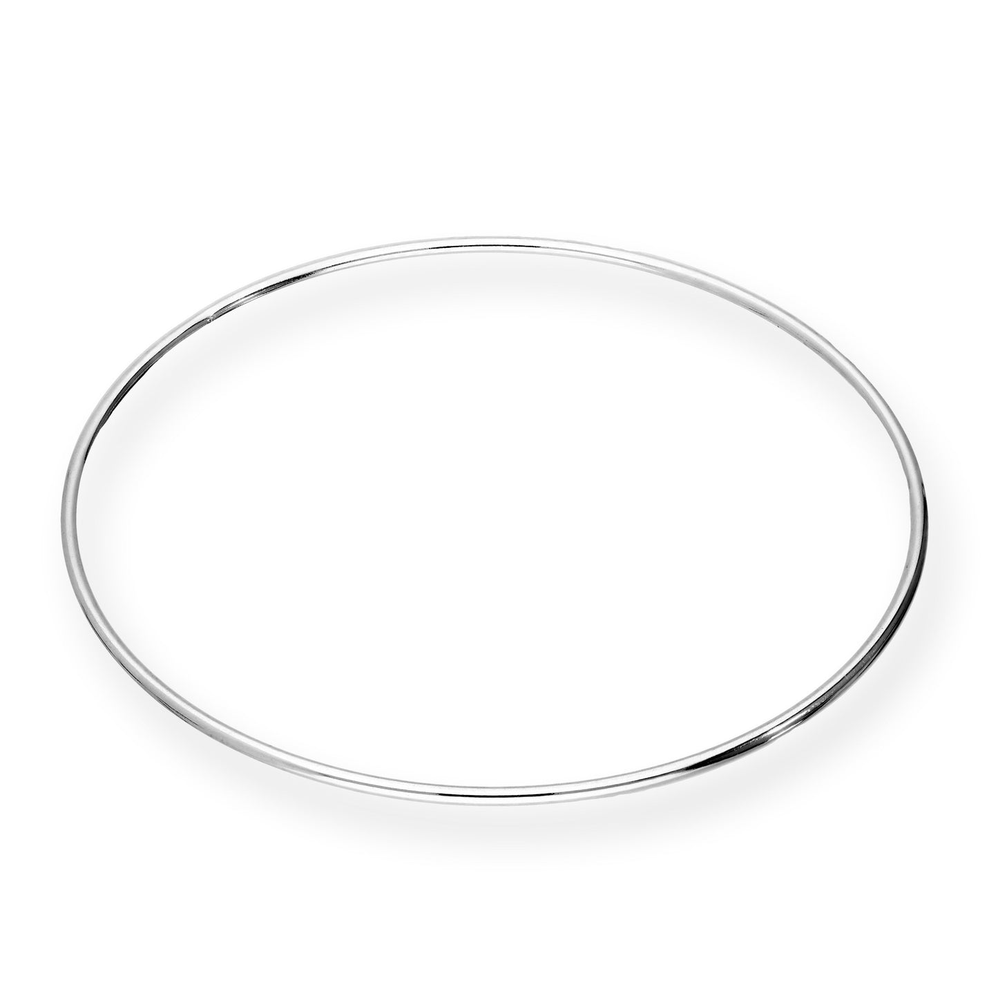 Bracelet rond en argent sterling de 2 mm et 68 mm