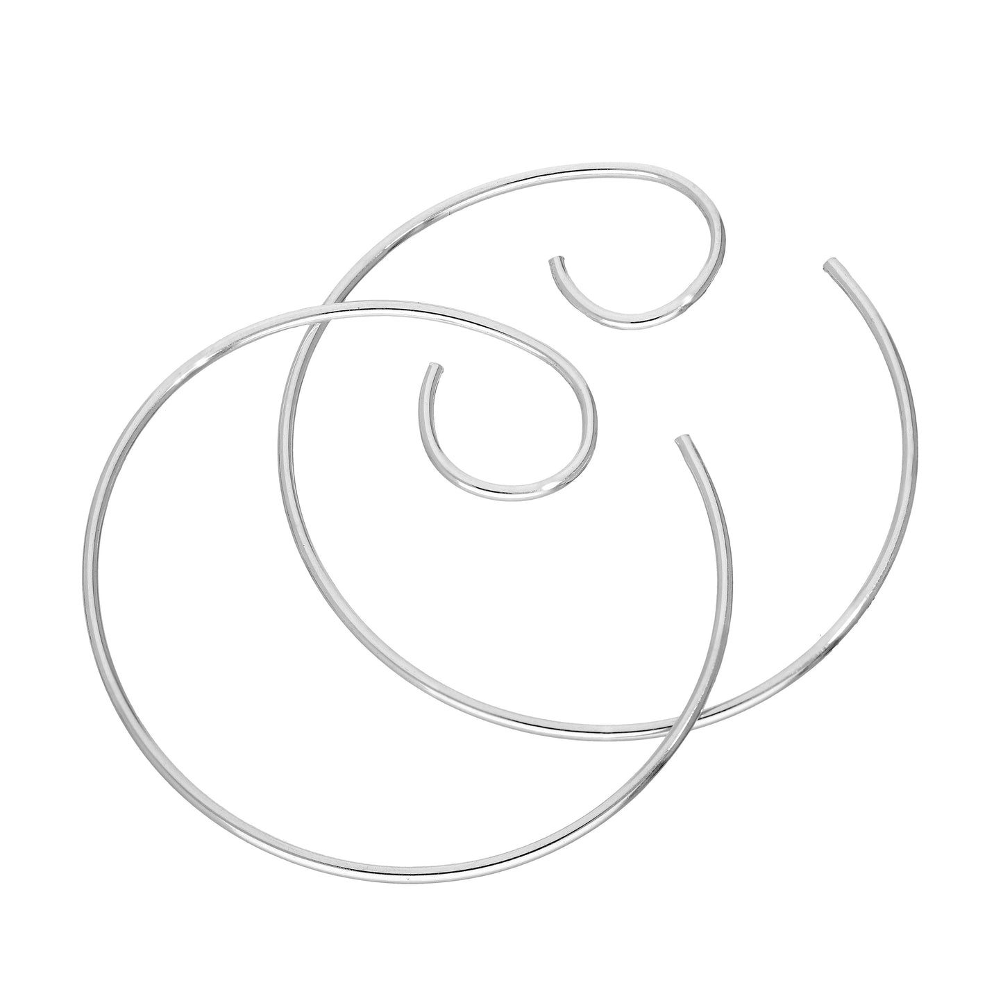 Boucles d'oreilles en argent sterling avec barre à tirer et tourbillon