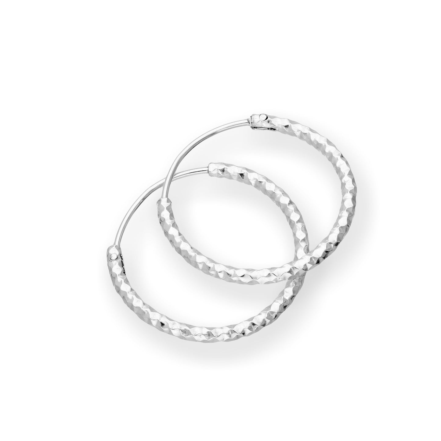 Boucles d'oreilles créoles en argent sterling taille diamant 15 mm, 18 mm, 25 mm, 28 mm