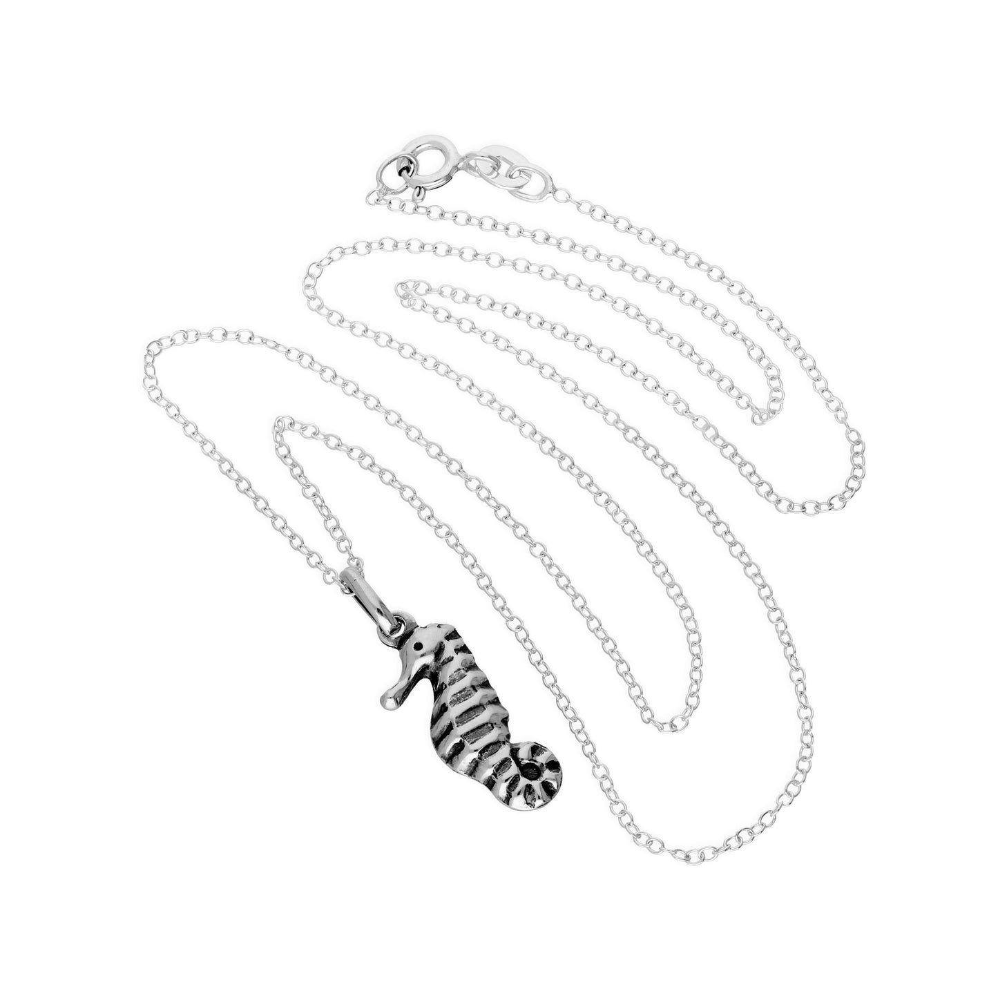 Pendentif hippocampe en argent sterling sur chaîne de 45 cm