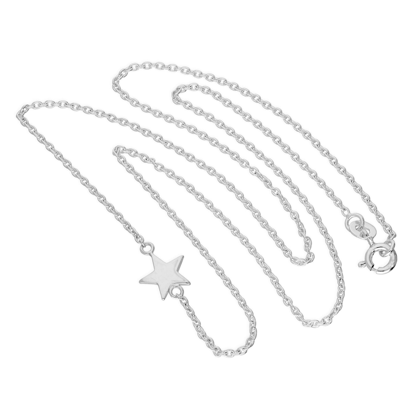 Collier étoile en argent sterling sur chaîne de 45 cm