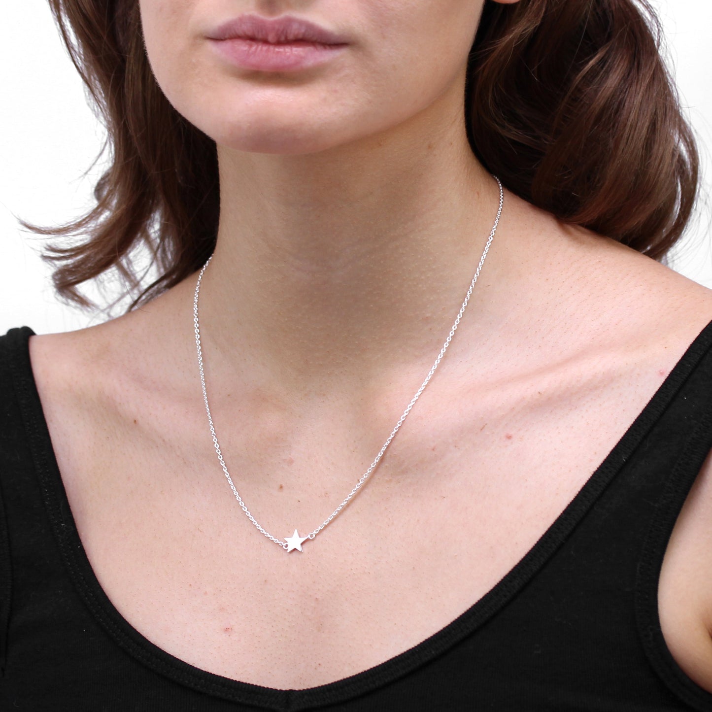 Collier étoile en argent sterling sur chaîne de 45 cm