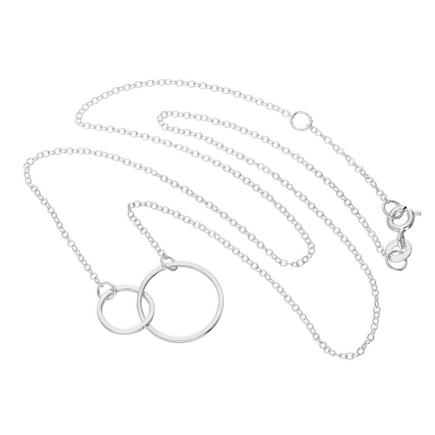 Collier Cercles Karma en argent sterling sur chaîne de 43 cm