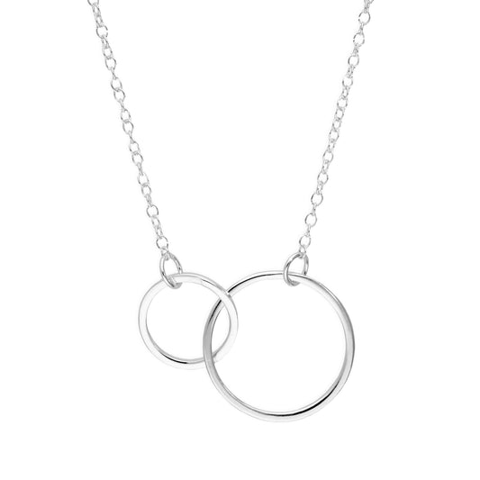 Collier Cercles Karma en argent sterling sur chaîne de 43 cm