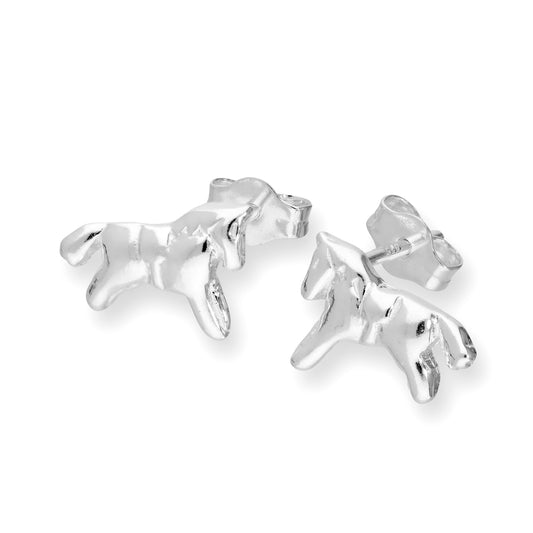 Boucles d'oreilles à tige en argent sterling en forme de cheval
