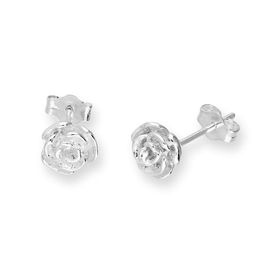 Boucles d'oreilles à tige en argent sterling avec bouton de rose