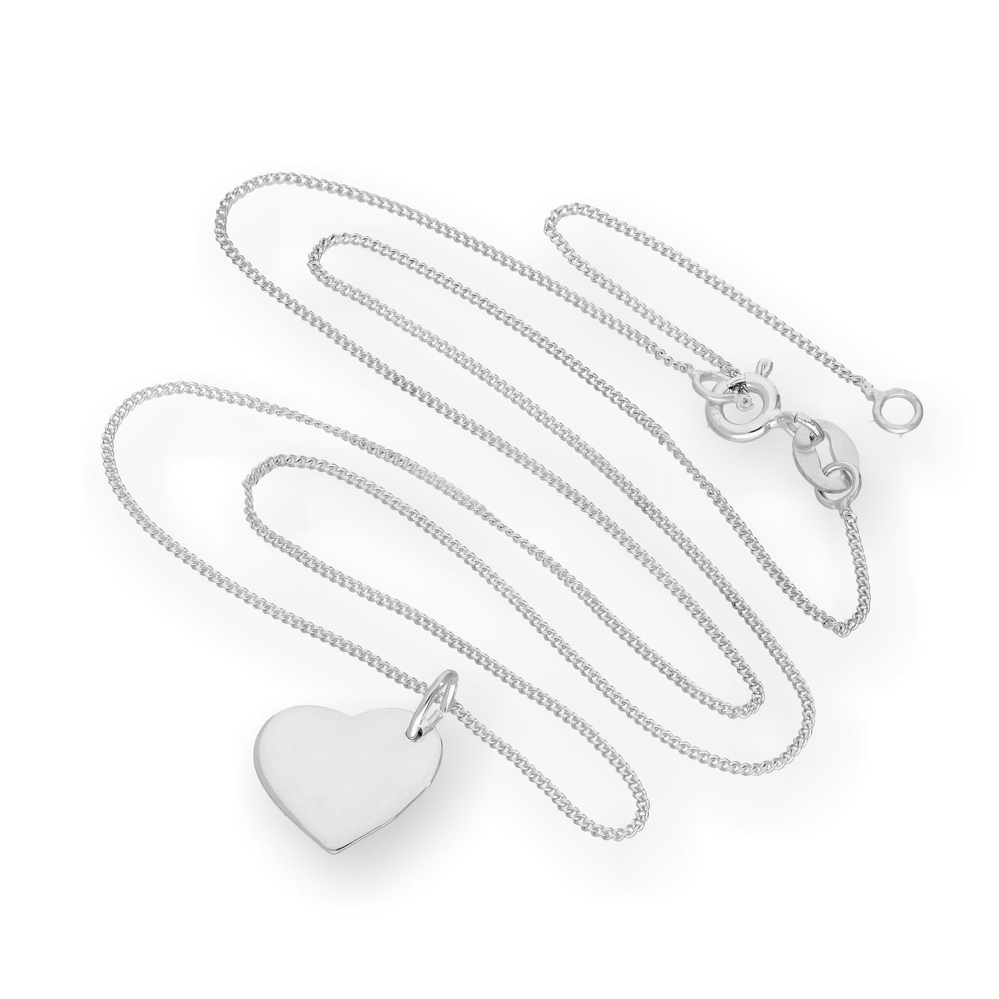 Collier pendentif cœur gravable en argent sterling de 40 à 55 cm