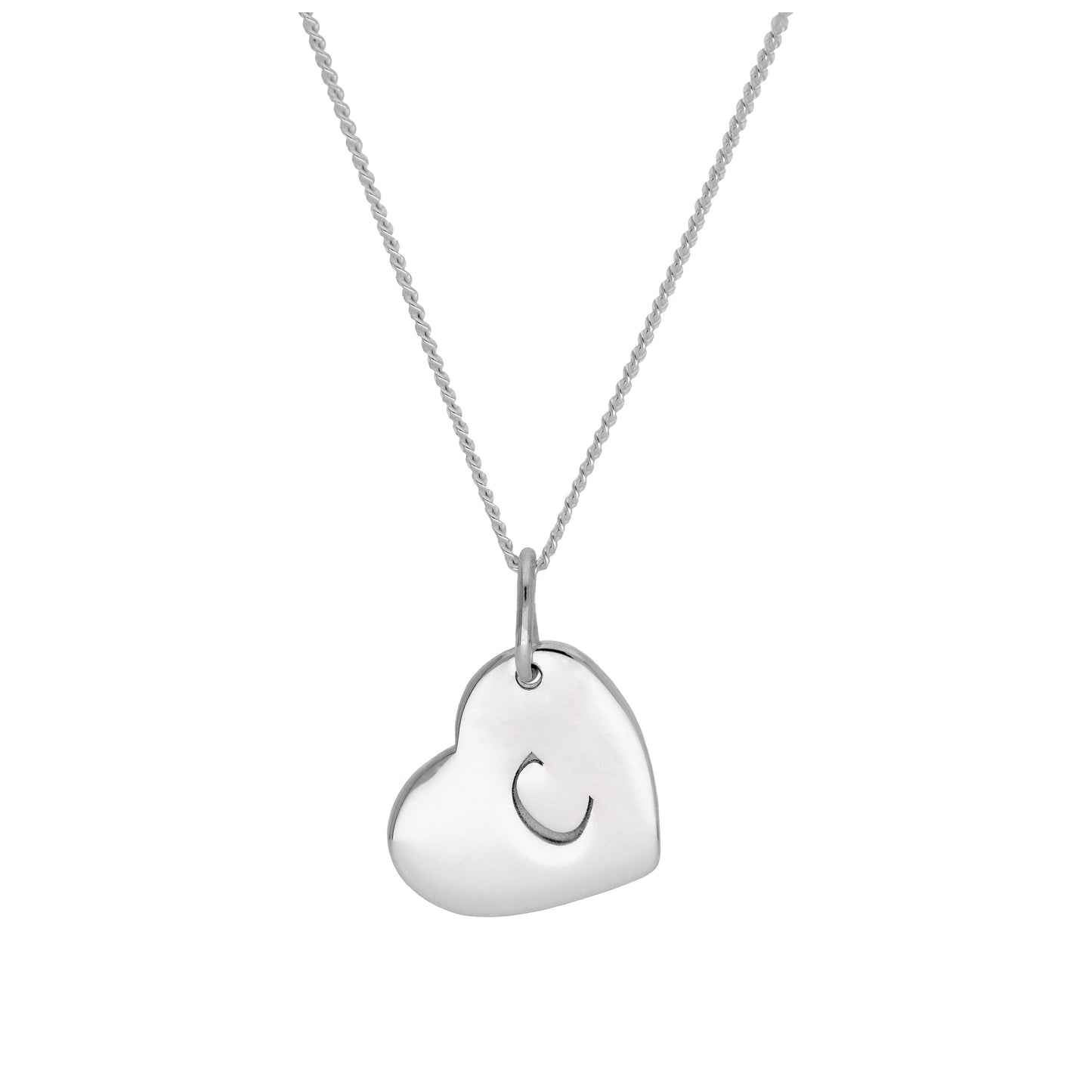 Collier pendentif cœur gravable en argent sterling de 40 à 55 cm