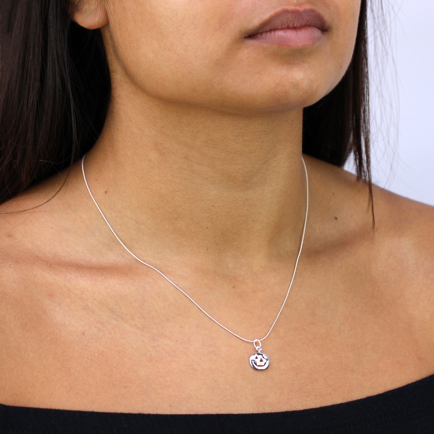 Collier pendentif citrouille en argent sterling de 40 à 55 cm