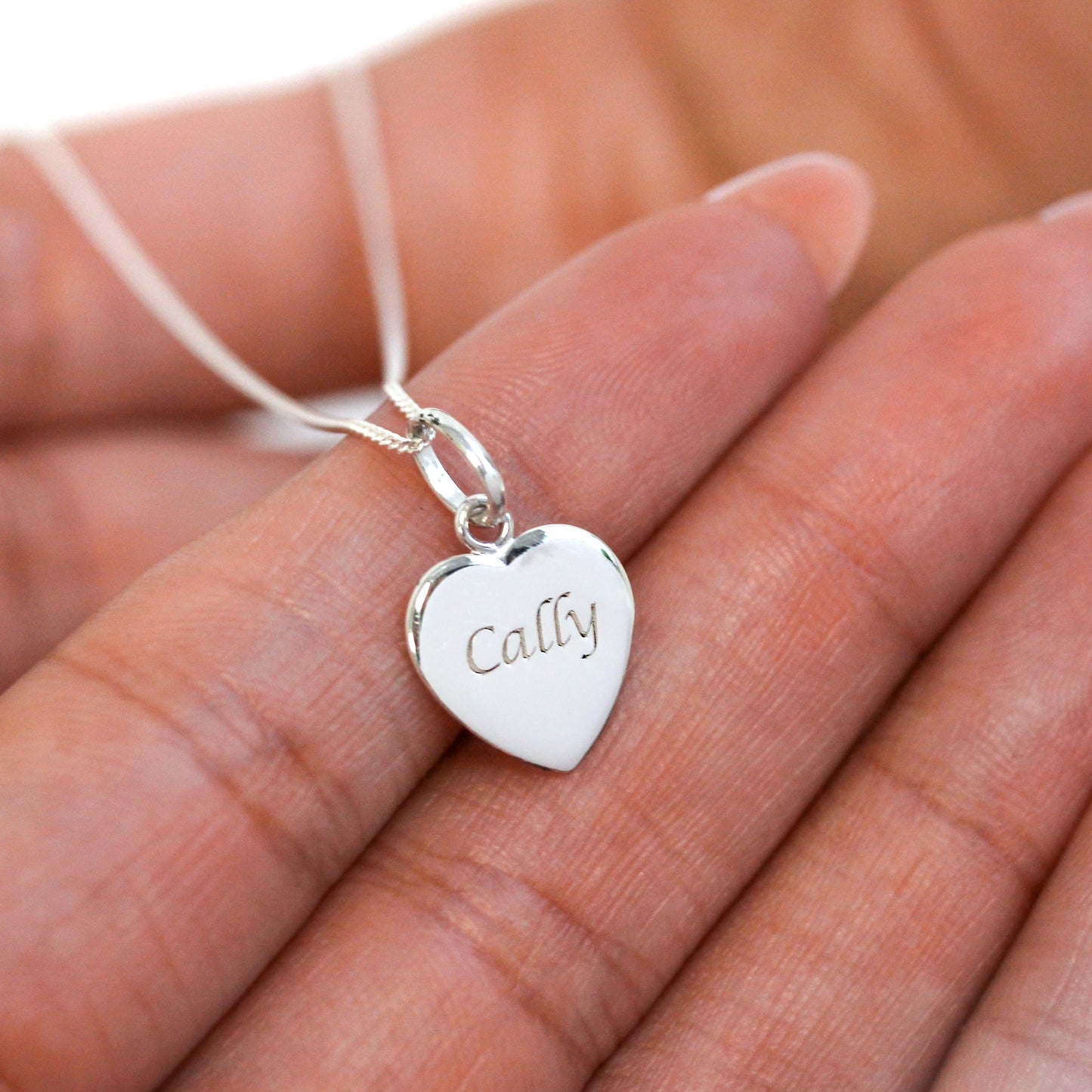 Collier pendentif cœur gravable en argent sterling de 40 à 55 cm