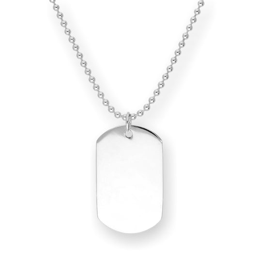 Collier pendentif en argent sterling avec plaque d'identité gravée de 35 à 55 cm