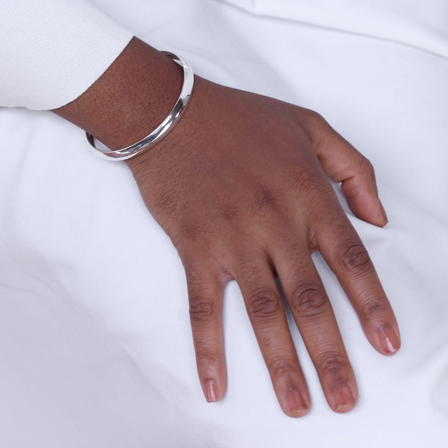 Bracelet à charnière en argent sterling pour adulte de 65 mm