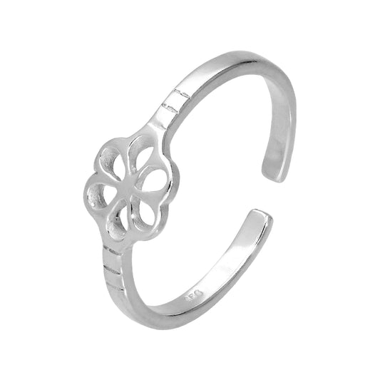 Bague d'orteil réglable en argent sterling avec motif floral