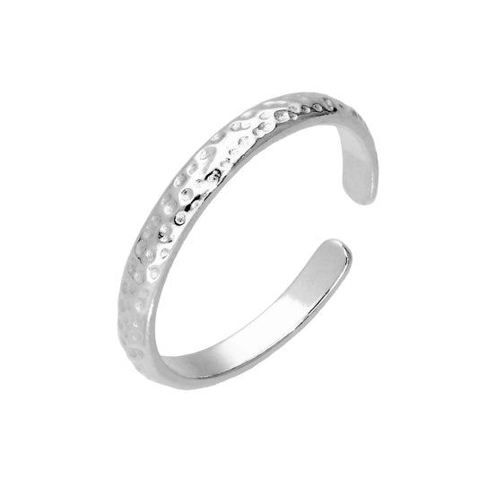 Bague d'orteil réglable en argent sterling avec finition martelée