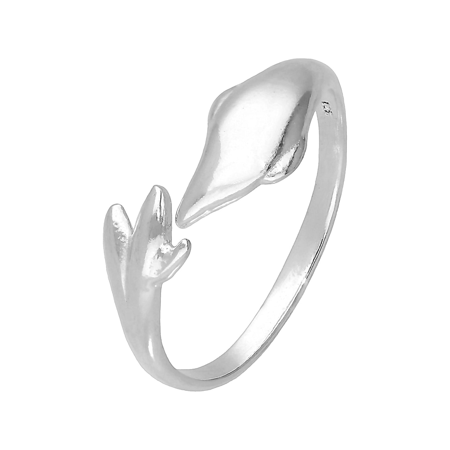 Bague d'orteil réglable en argent sterling avec motif dauphin
