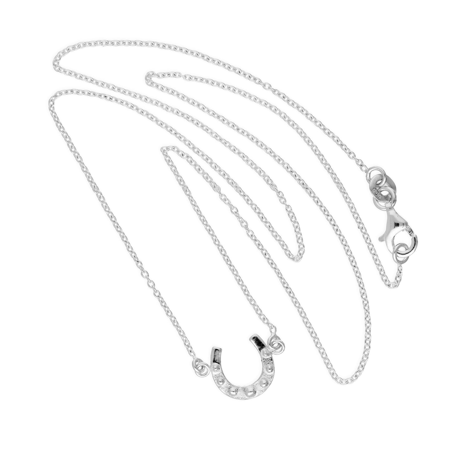Collier fer à cheval porte-bonheur en argent sterling