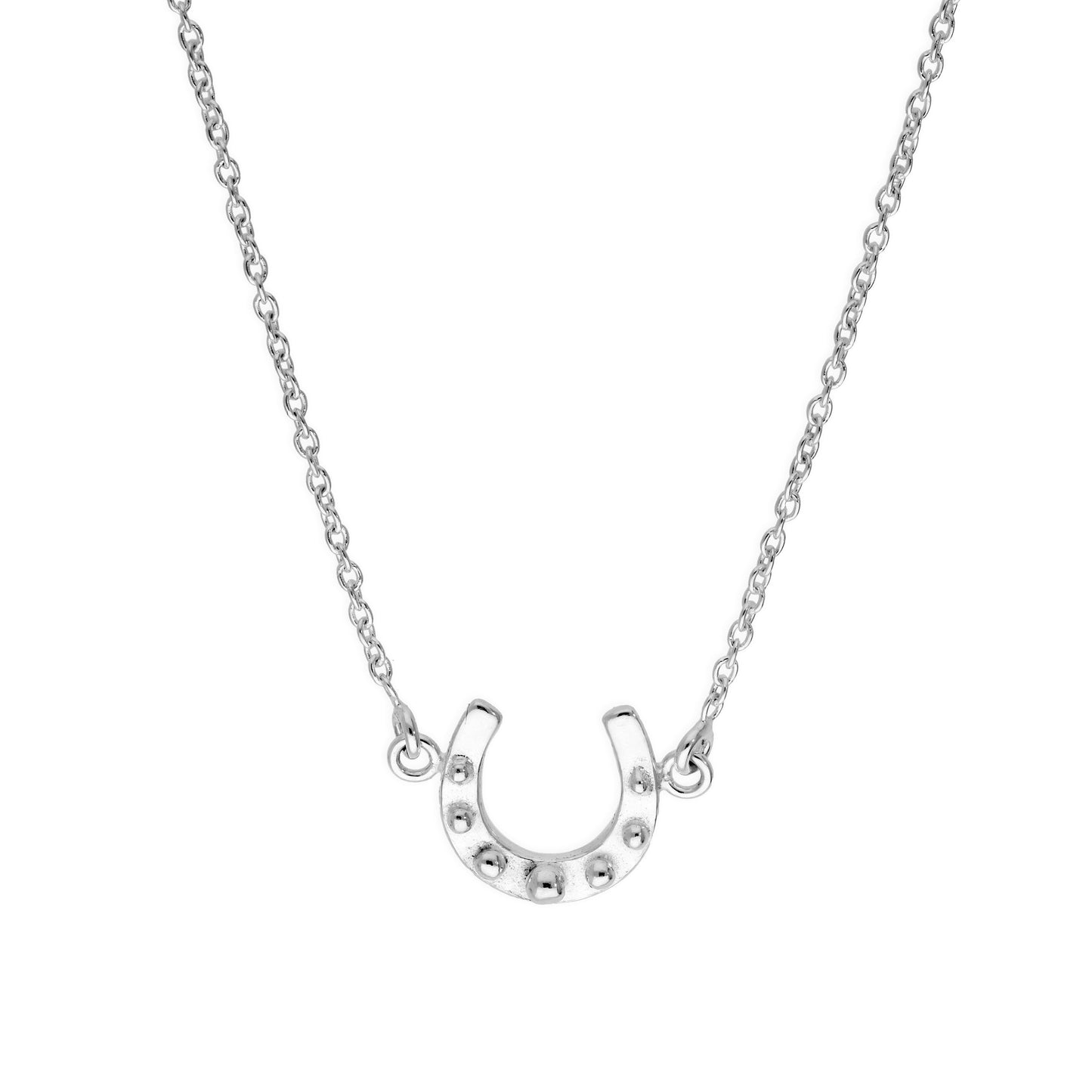 Collier fer à cheval porte-bonheur en argent sterling