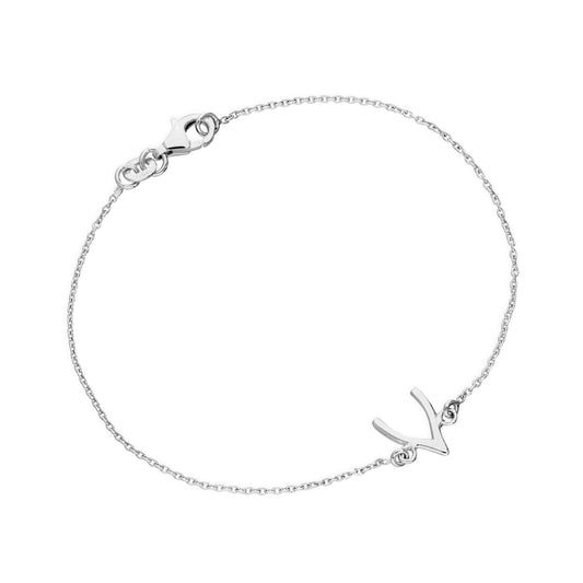 Bracelet Wishbone en argent sterling de 18 cm