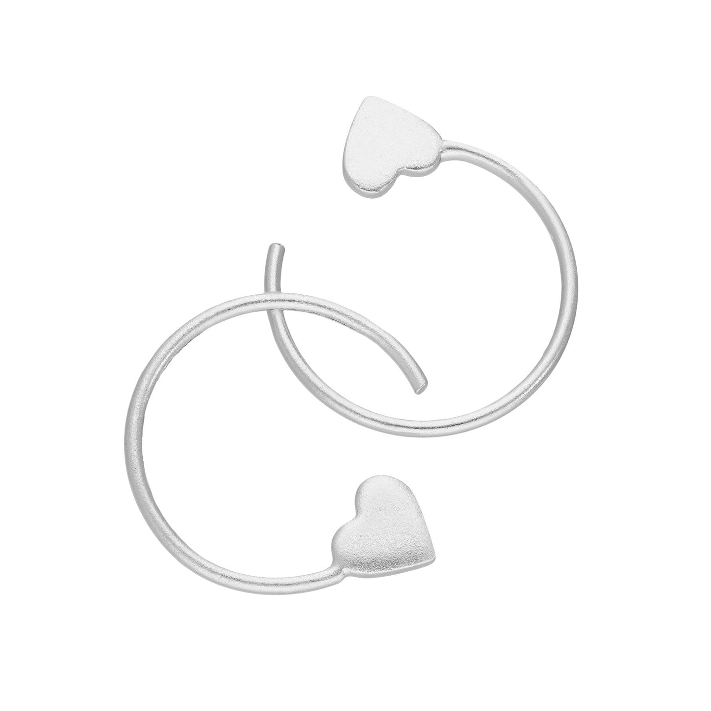 Boucles d'oreilles en argent sterling en forme de cœur